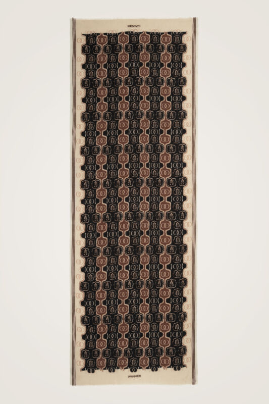 Swirl Brown Wool Shawl - 1