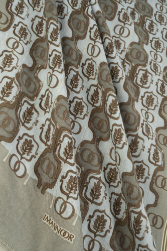 Swirl Mold Green-Light Blue Wool Shawl - 2