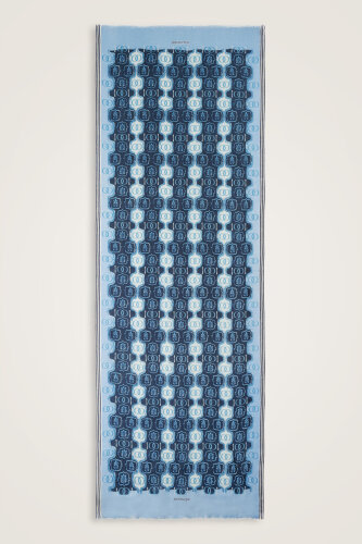 Swirl Navy Blue Wool Shawl - Imannoor