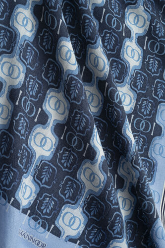 Swirl Navy Blue Wool Shawl - Imannoor (1)