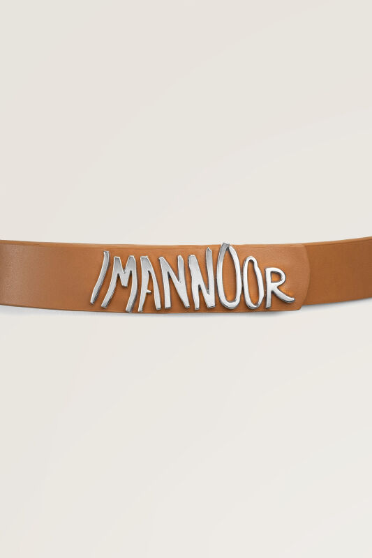 Tan Leather Belt with Silver Accessories - 3