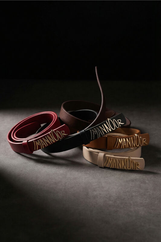 Tan Leather Belt with Silver Accessories - 4