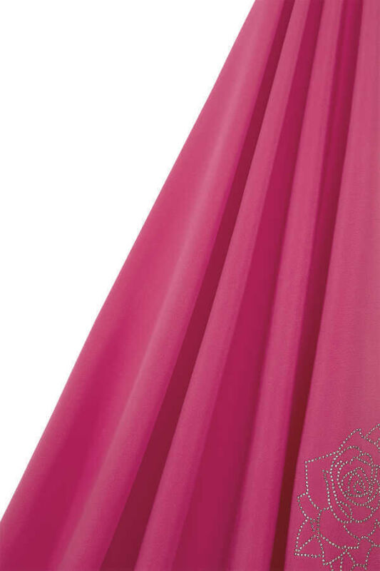 Taşlı Abiye Mürdüm İpek Şal 68x200 - 5