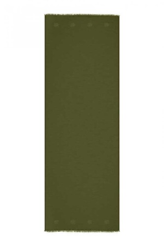 Taşlı Düz Tivil Yosun Yeşili İpek Şal 68x200 - 1