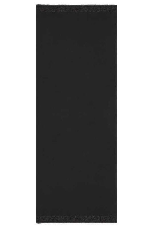 Taşlı Siyah İpek Şal 80x200 - 1