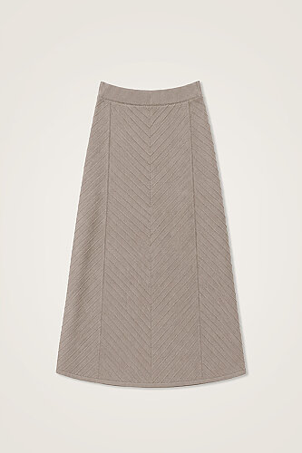 Tassel Flower Beige Knitted Skirt - 1
