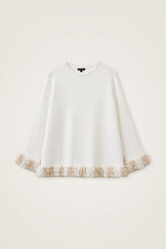 Tassel Flower White Knitted Short Blouse 
