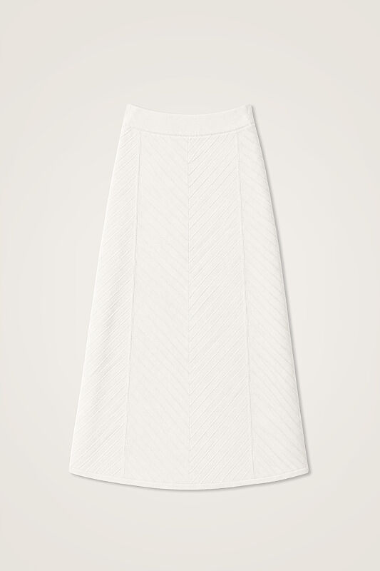 Tassel Flower White Knitted Skirt - 1