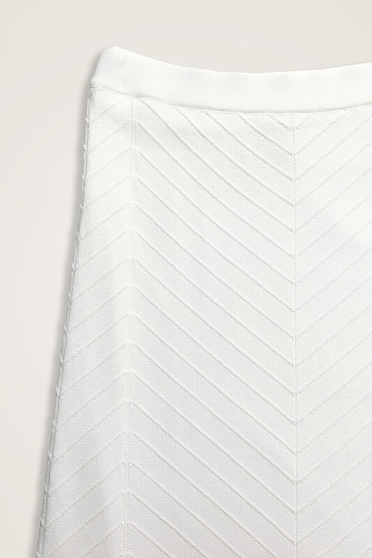 Tassel Flower White Knitted Skirt - 2