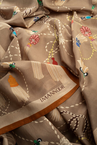 Tassel Noor Beige Floss Cotton Shawl - 4