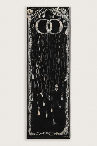 Tassel Noor Black Silk Kaftan Shawl - Imannoor (1)