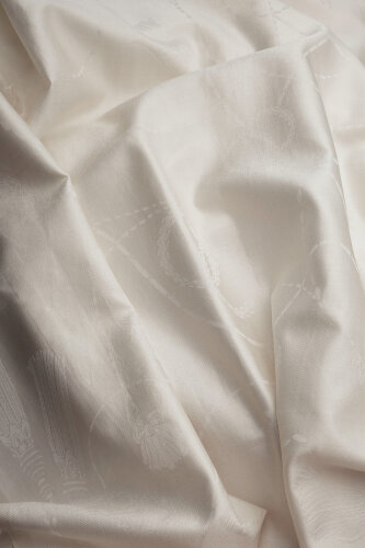 Tassel Noor Bone Jacquard Silk Shawl - 4