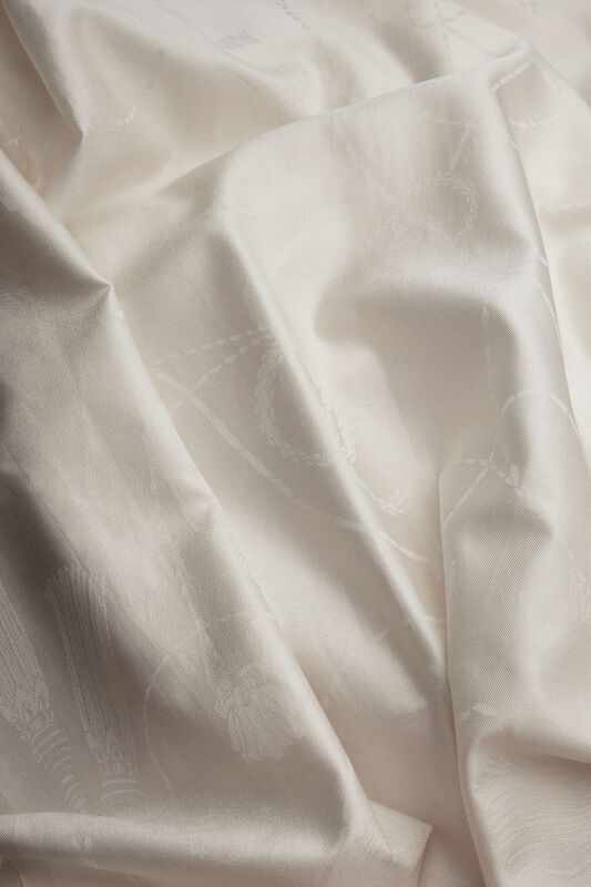 Tassel Noor Bone Jacquard Silk Shawl - 4