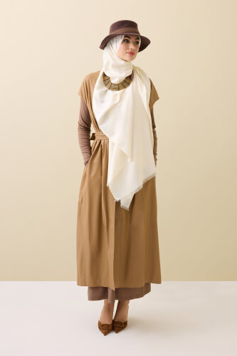 Tassel Noor Bone Jacquard Silk Shawl - 3