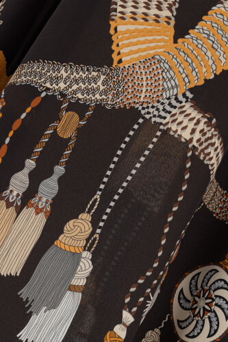 Tassel Noor Brown Silk Kaftan - 6