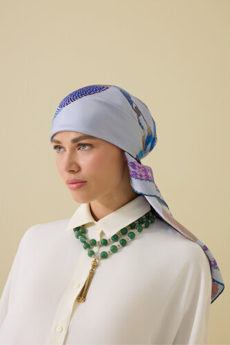 Tassel Noor Gray Crepe Silk Scarf - 6