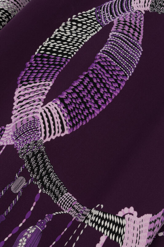 Tassel Noor Plum Silk Abaya - 6