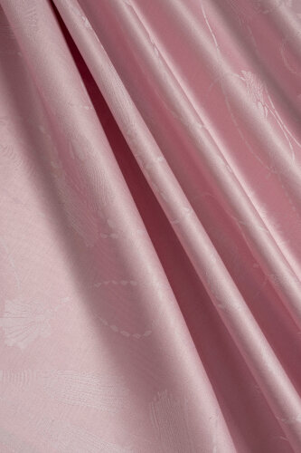 Tassel Noor Powder Pink Jacquard Silk Scarf - 2