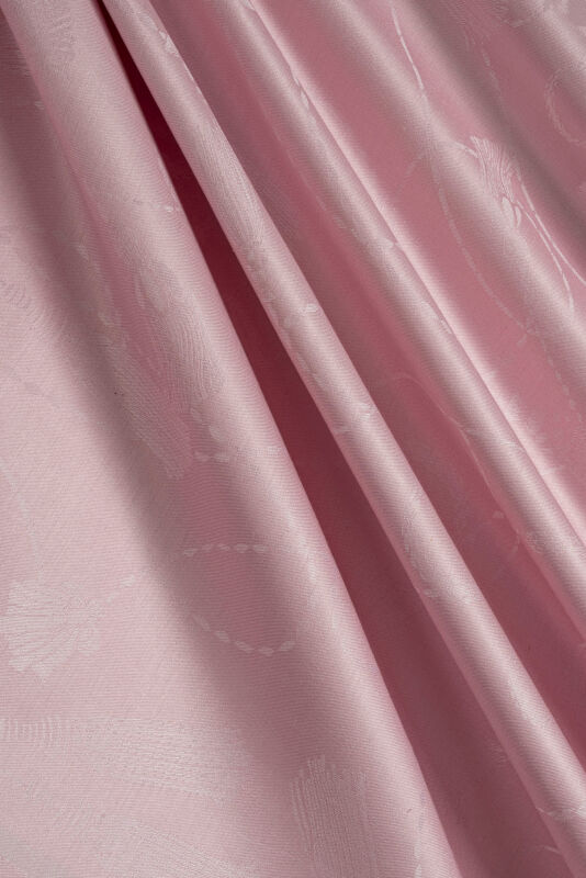 Tassel Noor Powder Pink Jacquard Silk Scarf - 2