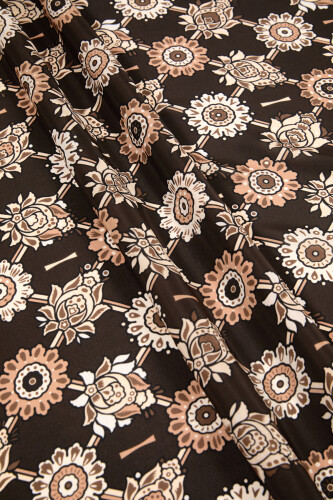 Terrace Garden Silk Shawl Brown - 4