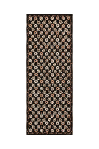 Terrace Garden Silk Shawl Brown - 2