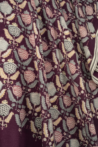 Ters Lale Bordo-Gri Yün Şal 70x200 - Imannoor (4)