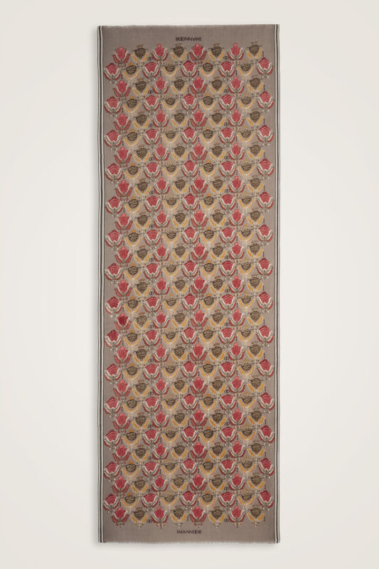 Ters Lale Taş Yün Şal 70x200 - 2