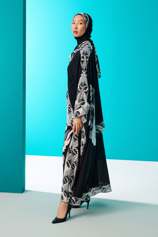 The Name of the Rose is Leyla Black Silk Abaya - 3