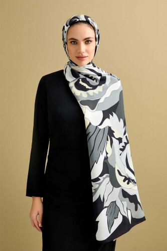 The Name of The Rose is Leyla Flosh Viscose Shawl Black - 5