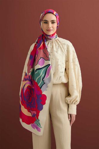 The Name of The Rose is Leyla Flosh Viscose Shawl Coral - 5