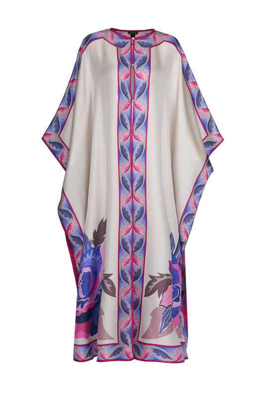 The Name of the Rose is Leyla Fuchsia Silk Abaya - 1