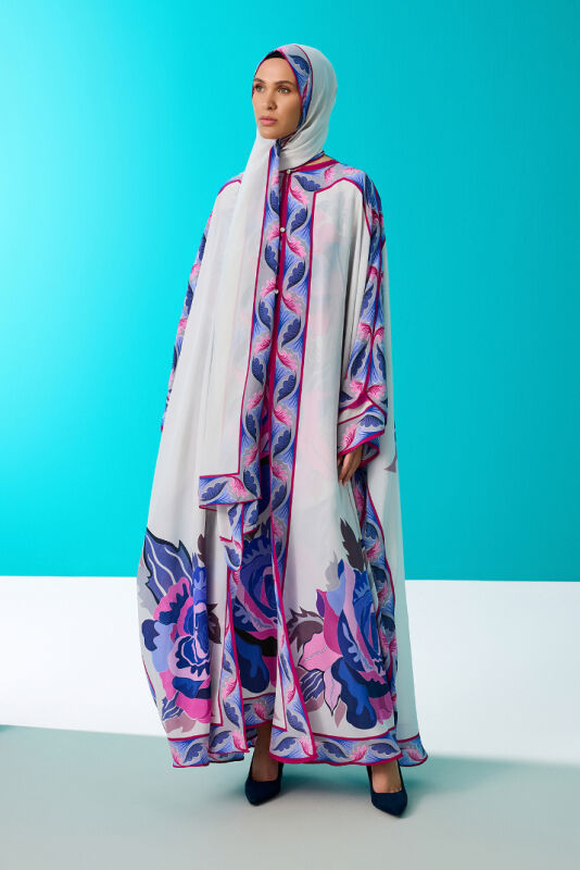 The Name of the Rose is Leyla Fuchsia Silk Abaya - 1