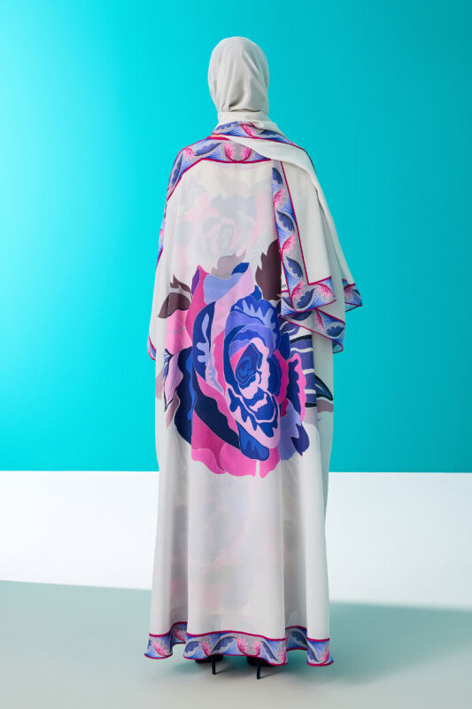 The Name of the Rose is Leyla Fuchsia Silk Abaya - 3