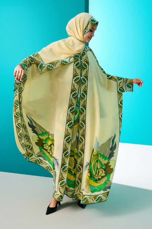 The Name of the Rose is Leyla Green Silk Abaya - 1