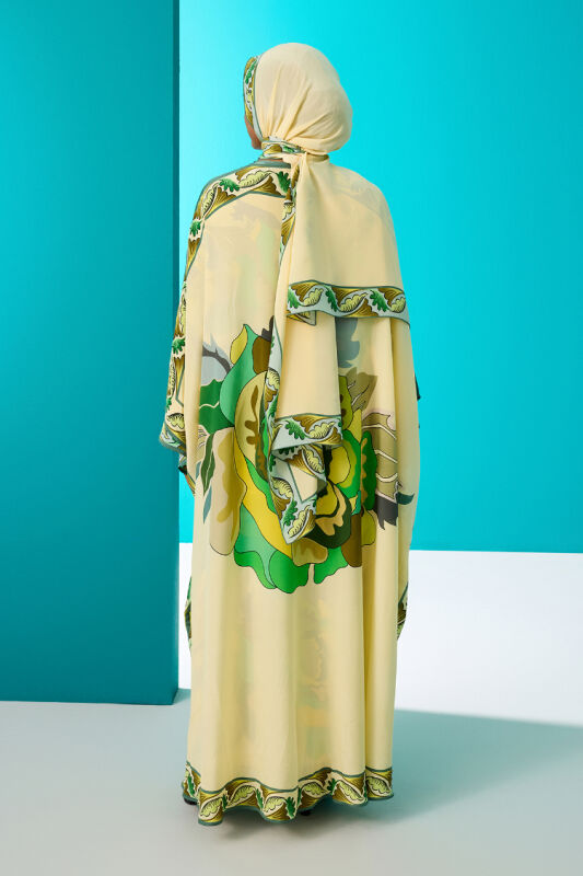 The Name of the Rose is Leyla Green Silk Abaya - 2