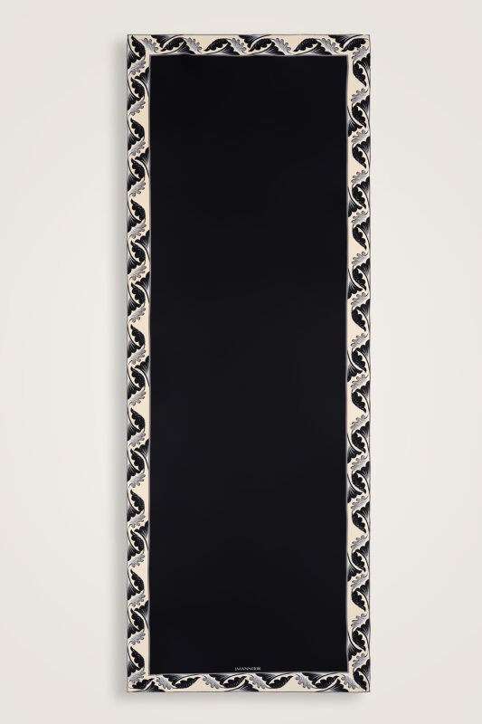 The Name of The Rose is Leyla Silk Shawl Black/Cream - 2