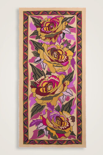 The Name of The Rose is Leyla Wool Shawl Beige - Imannoor