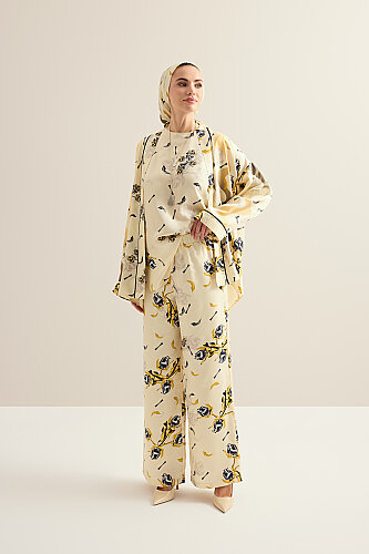 The Rose of Faith Yellow Twill Silk Trousers - 5