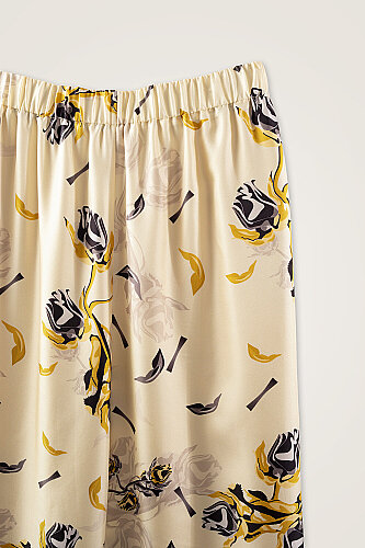 The Rose of Faith Yellow Twill Silk Trousers - 4