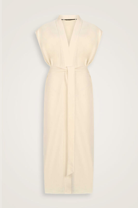 Three Thread White Long Vest - 1