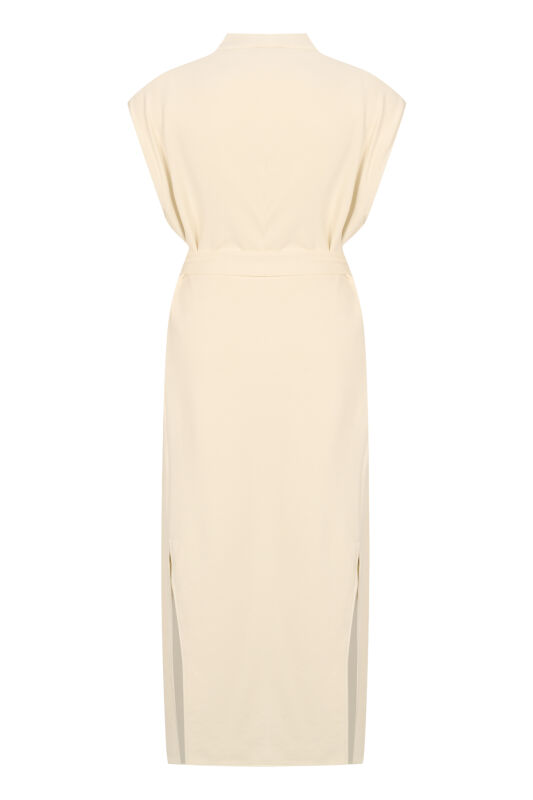Three Thread White Long Vest - 2