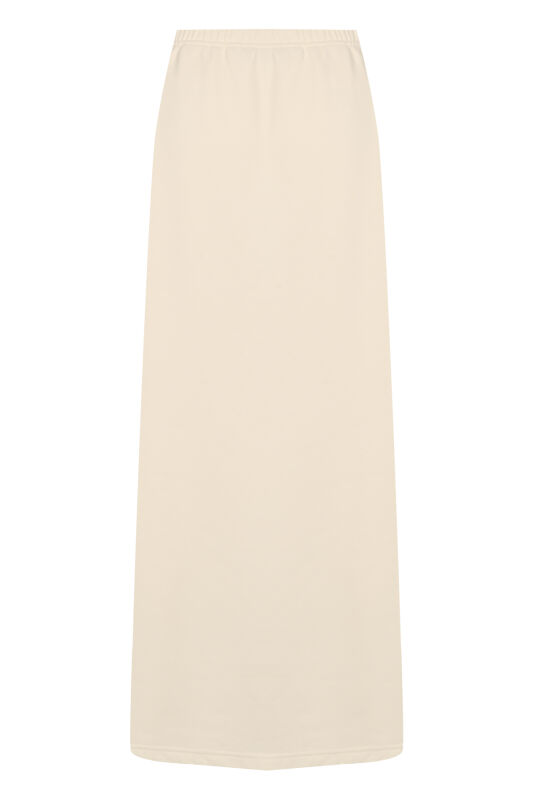 Three Yarn White Plain Skirt - 2