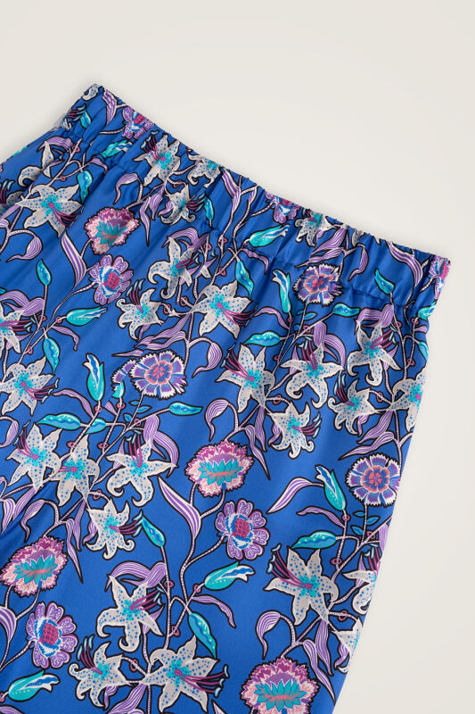 Tiger Blossom Fuchsia-Saks Twill Silk Trousers - 2