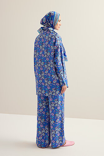 Tiger Blossom Fuchsia-Saks Twill Silk Trousers - 5