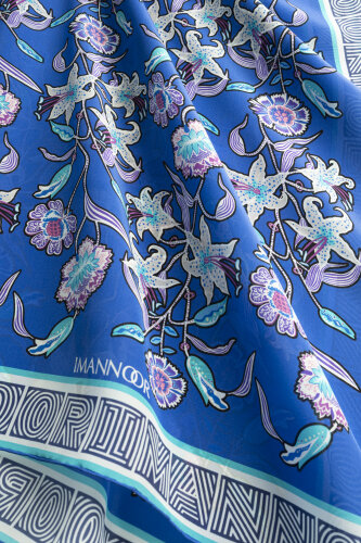 Tiger Flower Pot Crepe Silk Shirt Scarf - 2