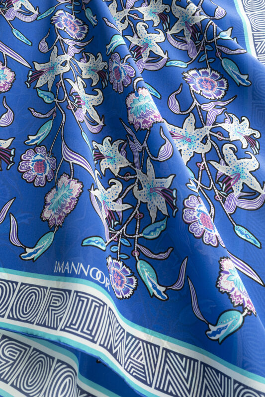 Tiger Flower Pot Crepe Silk Shirt Scarf - 2