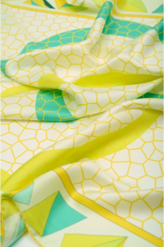 Triangle Noor Silk Scarf Yellow - 3