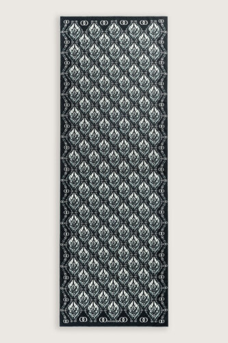 Tulip Black and White Cotton Silk Shawl - Imannoor (1)