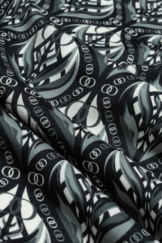 Tulip Black and White Cotton Silk Shawl - Imannoor (4)