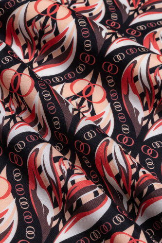 Tulip Black-Orange Cotton Silk Shawl - 4